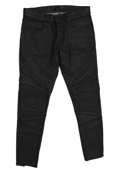 J Brand Mens Button Up Skinny Leg Motorcycle Jeans Gray Cotton Size 28