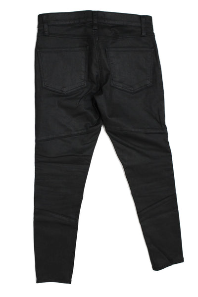 J Brand Mens Button Up Skinny Leg Motorcycle Jeans Gray Cotton Size 28