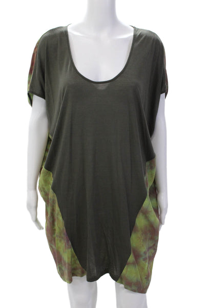 Graham & Spencer Women's Round Neck Sleeveless Basic T-Shirt Green Size L