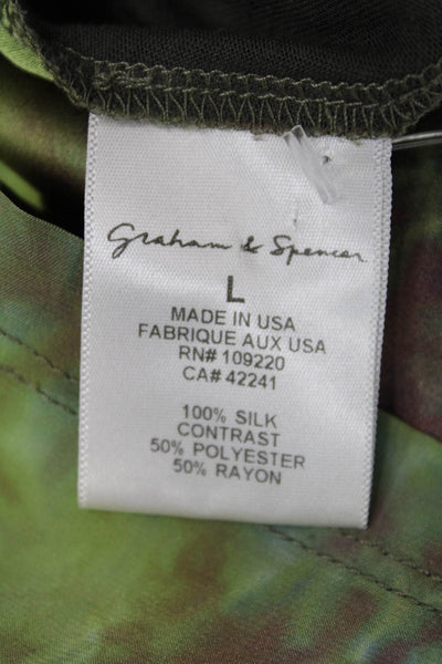 Graham & Spencer Women's Round Neck Sleeveless Basic T-Shirt Green Size L