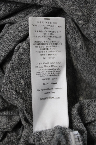 Current/Elliott Women's Round Neck Sleevless Midi T-Shirt Dress Gray Size 3