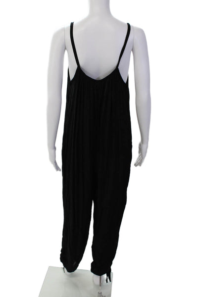 Coolchange Womens Gathered Neckline Detail Sleeveless Jumpsuit Black One Size