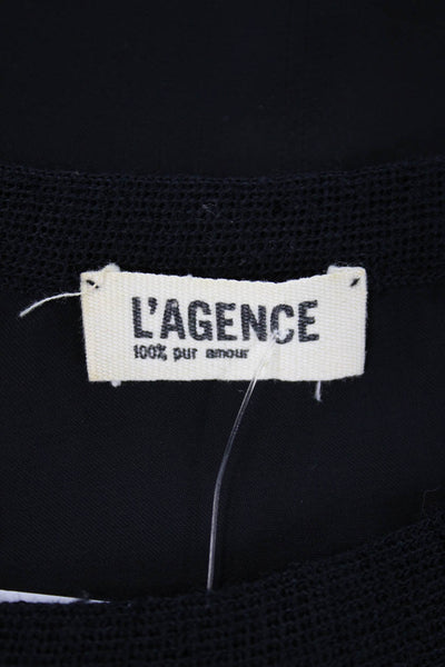 L'Agence Womens Sleeveless Sheer Rounded Hem Tank Top Blouse Black Size 3