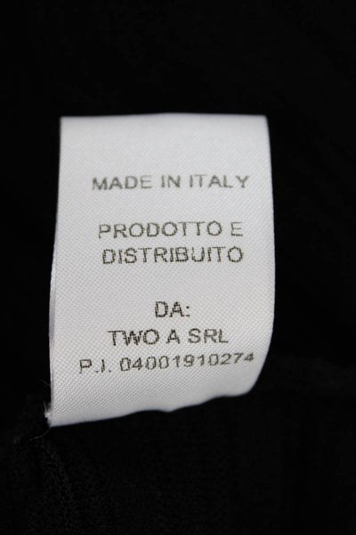 Antonino Valenti Womens Short Sleeve Pointed Hem Detail Tunic Top Black Size 40