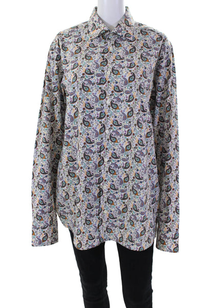 Eton Women's Long Sleeves Button Down Paisley Shirt Multicolor Size 42
