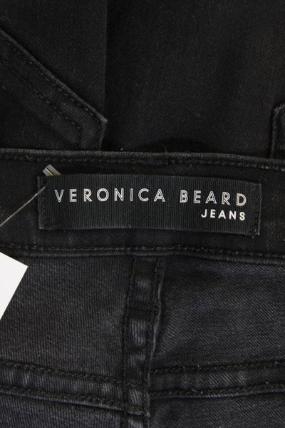 Veronica Beard Womens Cotton Slim Leg High Waist Button Fly Jeans Black Size 27