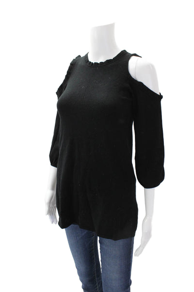 Milly Minis Girls Cold Shoulder Long Sleeve Mini Sweater Dress Black Size 10