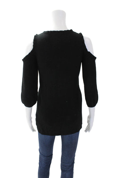 Milly Minis Girls Cold Shoulder Long Sleeve Mini Sweater Dress Black Size 10