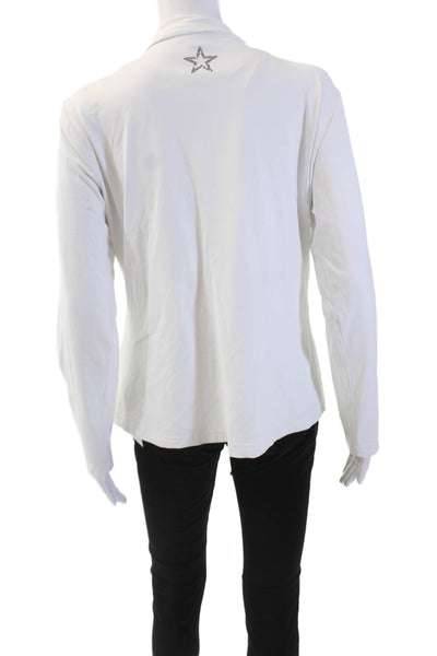 MDC Women's Long Sleeves Full Zip Fitted Athletic Jacket White Size 42