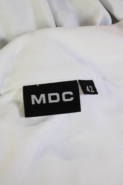 MDC Women's Long Sleeves Full Zip Fitted Athletic Jacket White Size 42
