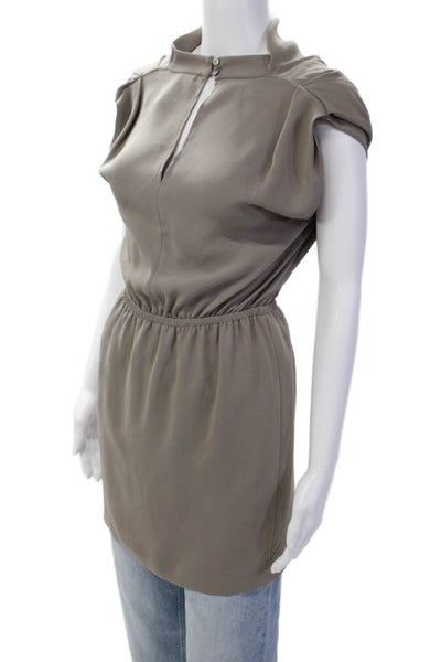 Babaton Womens Sleeveless Cowl Neck Mini Dress Brown Size Extra Small