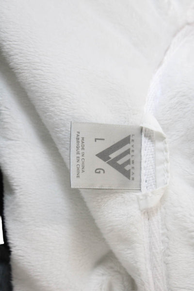Levelwear Womens Quilted Full Zipper Ribbed Vest Jacket White Size Large