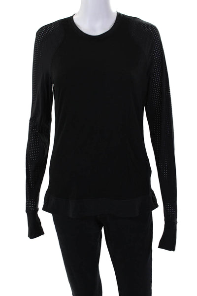 Sweaty Betty Womens Activewear Long Sleeve Round Neck T-Shirt Black Size M