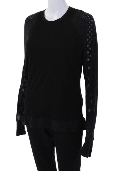 Sweaty Betty Womens Activewear Long Sleeve Round Neck T-Shirt Black Size M