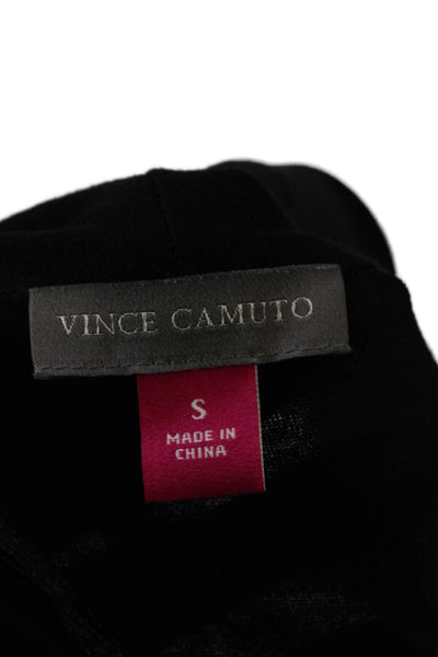 Vince Camuto Womens Long Sleeves Open Front Wrap Blouse Black Size Small
