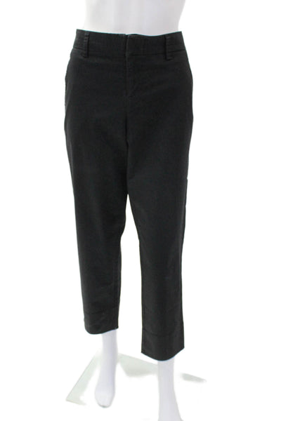 Vince Womens Cotton Zippered Mid-Rise Tapered Dress Pants Black Size 8