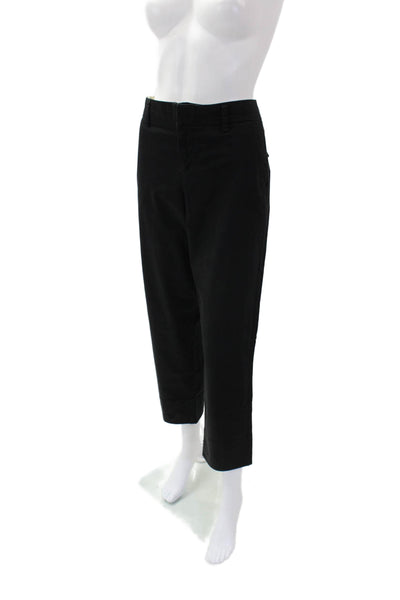 Vince Womens Cotton Zippered Mid-Rise Tapered Dress Pants Black Size 8
