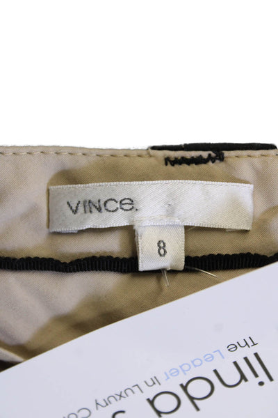 Vince Womens Cotton Zippered Mid-Rise Tapered Dress Pants Black Size 8