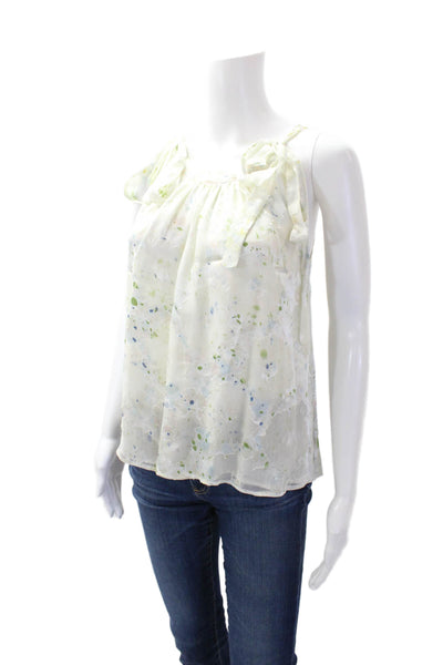 Amanda Bond Womens Spotted Print Halter Neck Sleeveless Blouse White Size XS/S