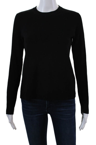 ALC Womens Merino Wool Long Sleeve Round Neck Pullover Sweater Black Size S