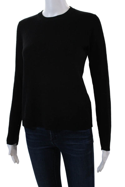 ALC Womens Merino Wool Long Sleeve Round Neck Pullover Sweater Black Size S