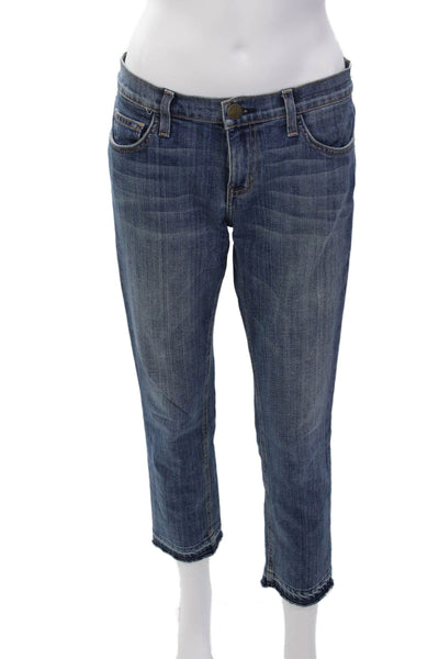 Current/Elliott Womens Cotton Zip Button Straight Leg Jeans Blue Size EUR 26