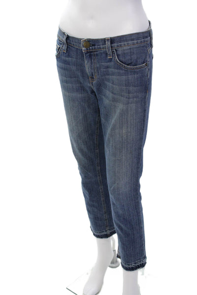 Current/Elliott Womens Cotton Zip Button Straight Leg Jeans Blue Size EUR 26