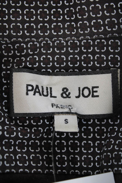 Paul & Joe Mens Cotton Long Sleeve Button Down Pattern Shirt Brown Size S