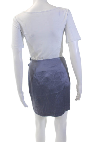 Kimberly Taylor Womens Tie Closure Eliana Mini Wrap Skirt Steel Blue Size Small