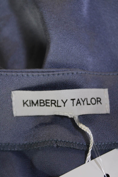Kimberly Taylor Womens Tie Closure Eliana Mini Wrap Skirt Steel Blue Size Small