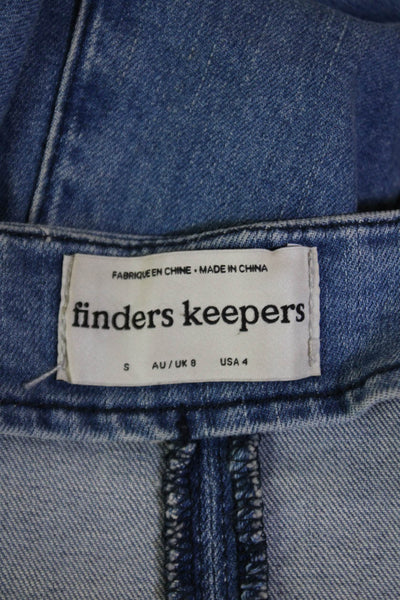 Finders Keepers Womens Denim Button Down Sleeveless Belted Dress Blue Size 4