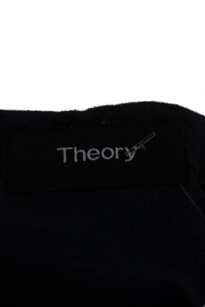 Theory Womens Cotton V-neck Button Long Sleeve Causal T-shirt Blue Size XS