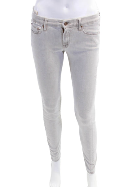 Mother Womens Denim 5 Pocket Button Closure  Low-Rise Skinny Jeans Gray Size 27