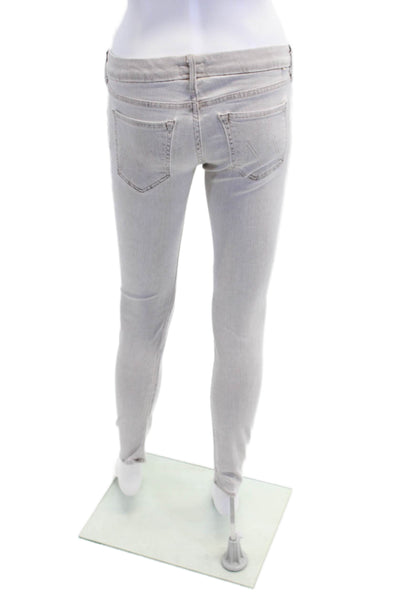 Mother Womens Denim 5 Pocket Button Closure  Low-Rise Skinny Jeans Gray Size 27
