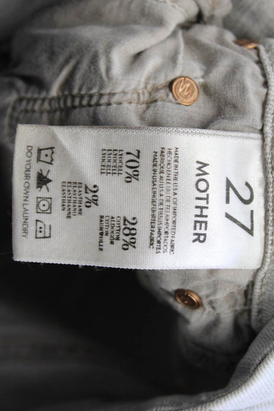 Mother Womens Denim 5 Pocket Button Closure  Low-Rise Skinny Jeans Gray Size 27