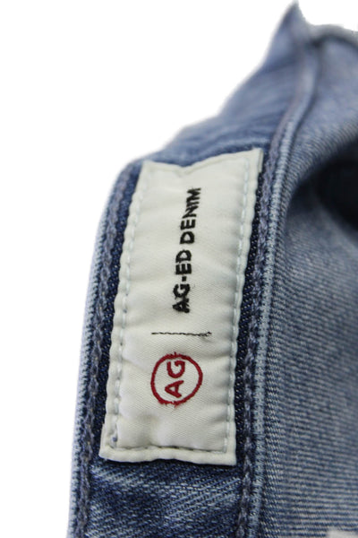 Re/Done Womens Cotton High Rise Straight Leg Button Fly Jeans White Size 25
