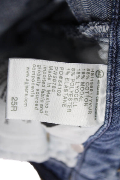 Re/Done Womens Cotton High Rise Straight Leg Button Fly Jeans White Size 25
