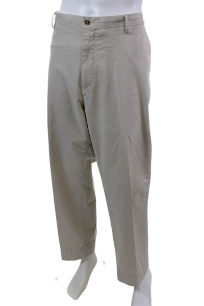 Polo Ralph Lauren Mens Cotton Zippered Tapered Dress Pants Beige Size 44