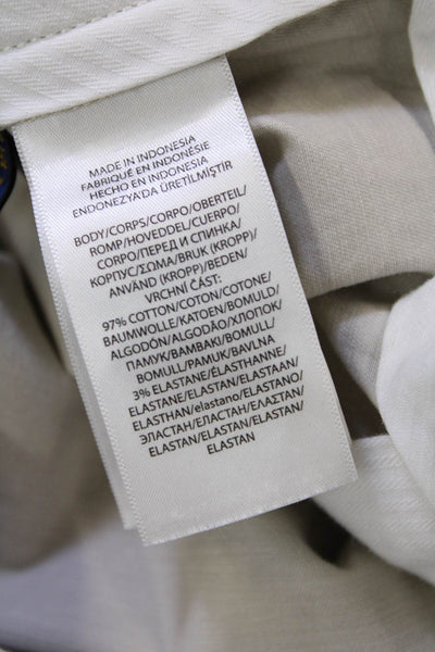 Polo Ralph Lauren Mens Cotton Zippered Tapered Dress Pants Beige Size 44