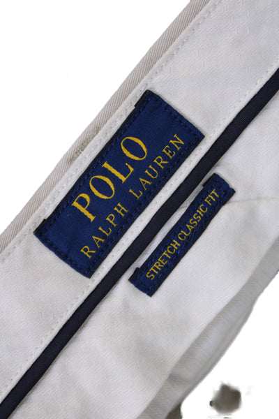 Polo Ralph Lauren Mens Cotton Zippered Tapered Dress Pants Beige Size 44
