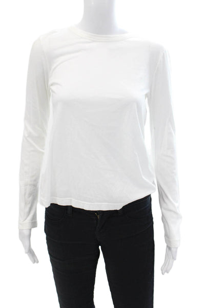 ALC Womens Cotton Back Cut Out Detail Long Sleeve Casual Top White Size S