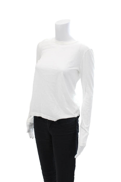 ALC Womens Cotton Back Cut Out Detail Long Sleeve Casual Top White Size S
