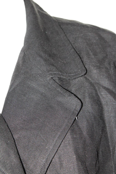 Eileen Fisher Petites Womens Long Sleeve Open Front Short Blazer Black Size PM
