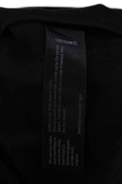 Eileen Fisher Petites Womens Long Sleeve Open Front Short Blazer Black Size PM