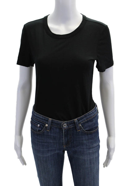 Philanthropy Womens Short Sleeves Palmer Bodysuit Tee Shirt Black Size Extra Lar