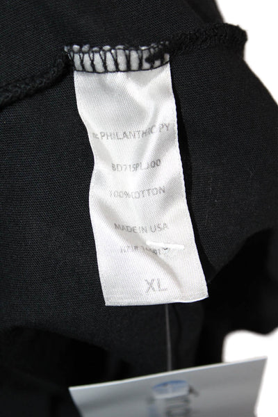 Philanthropy Womens Short Sleeves Palmer Bodysuit Tee Shirt Black Size Extra Lar