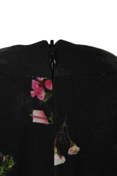 Cacharel Womens Cap Sleeve Floral Laced Detail A-Line Dress Black Size 38