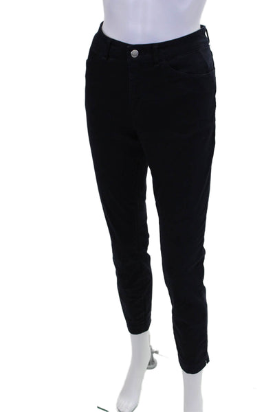 Peter Millar Womens Mid Rise Skinny Leg Pants Navy Blue Cotton Size 8