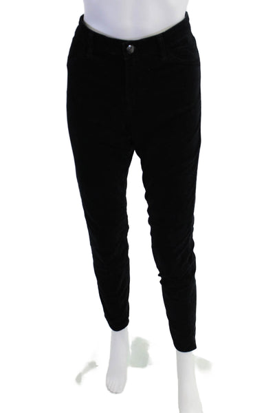 J Brand Womens Cotton Mid Rise Super Skinny Leg Velvet Pants Black Size 30