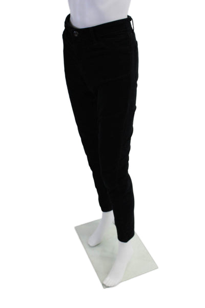 J Brand Womens Cotton Mid Rise Super Skinny Leg Velvet Pants Black Size 30
